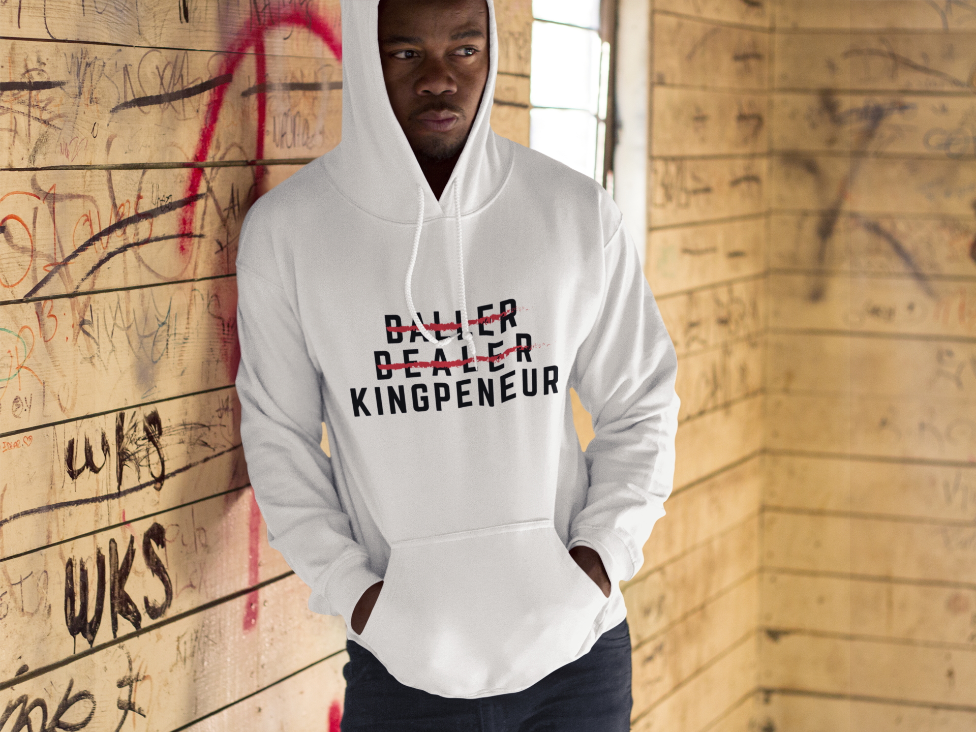 KingPeneur “BALLER” Hoodie - White